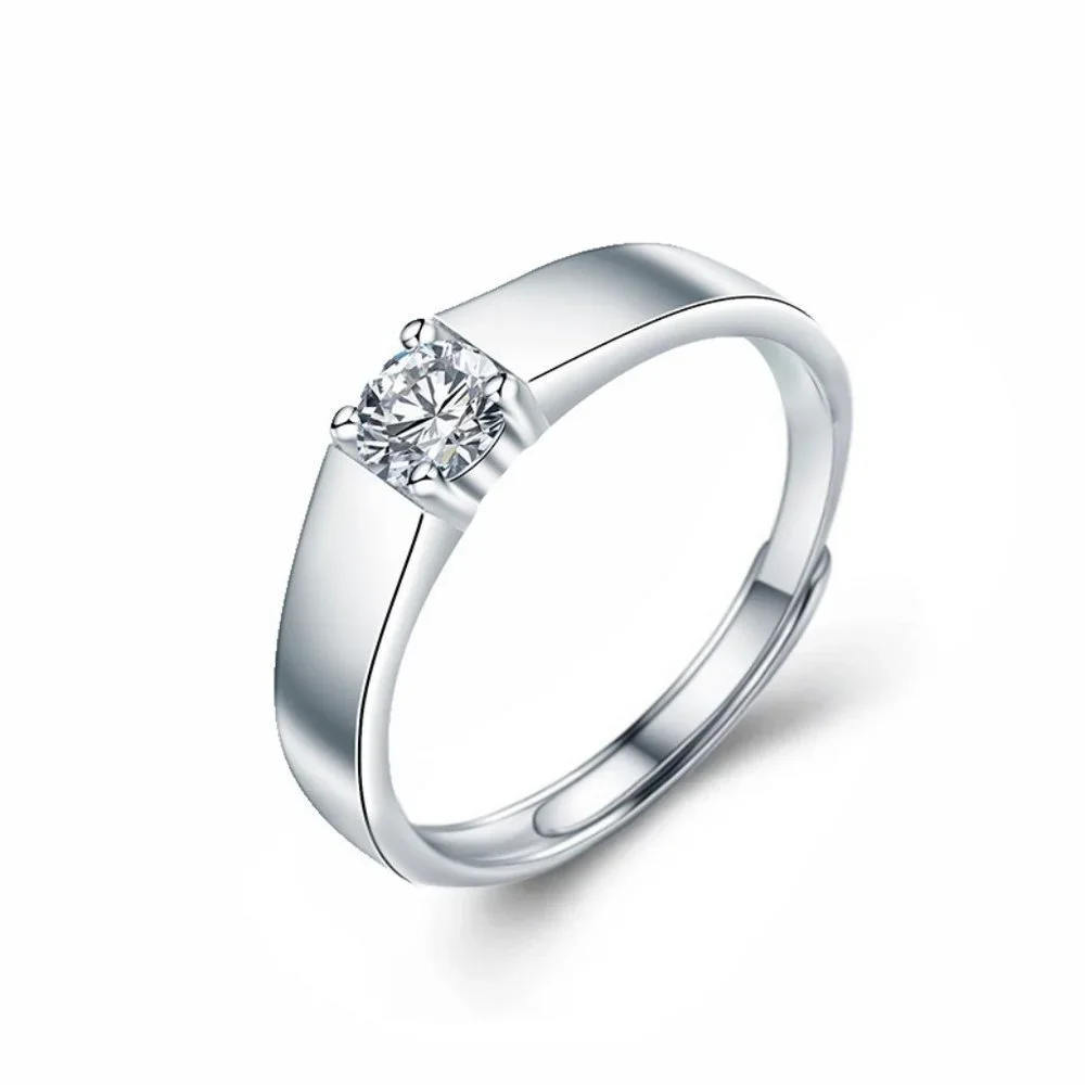 Certified 2ct. t.w. Diamond Moissanite Mens Engagement Ring NEW